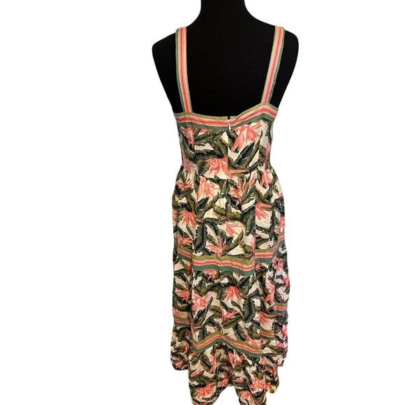 🌴 LOFT Tropical Print Dress – Linen Viscose Blend – Size 6 (#316) - Picture 2 of 12